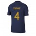 Tanie Strój piłkarski Francja Raphael Varane #4 Koszulka Podstawowej MŚ 2022 Krótkie Rękawy